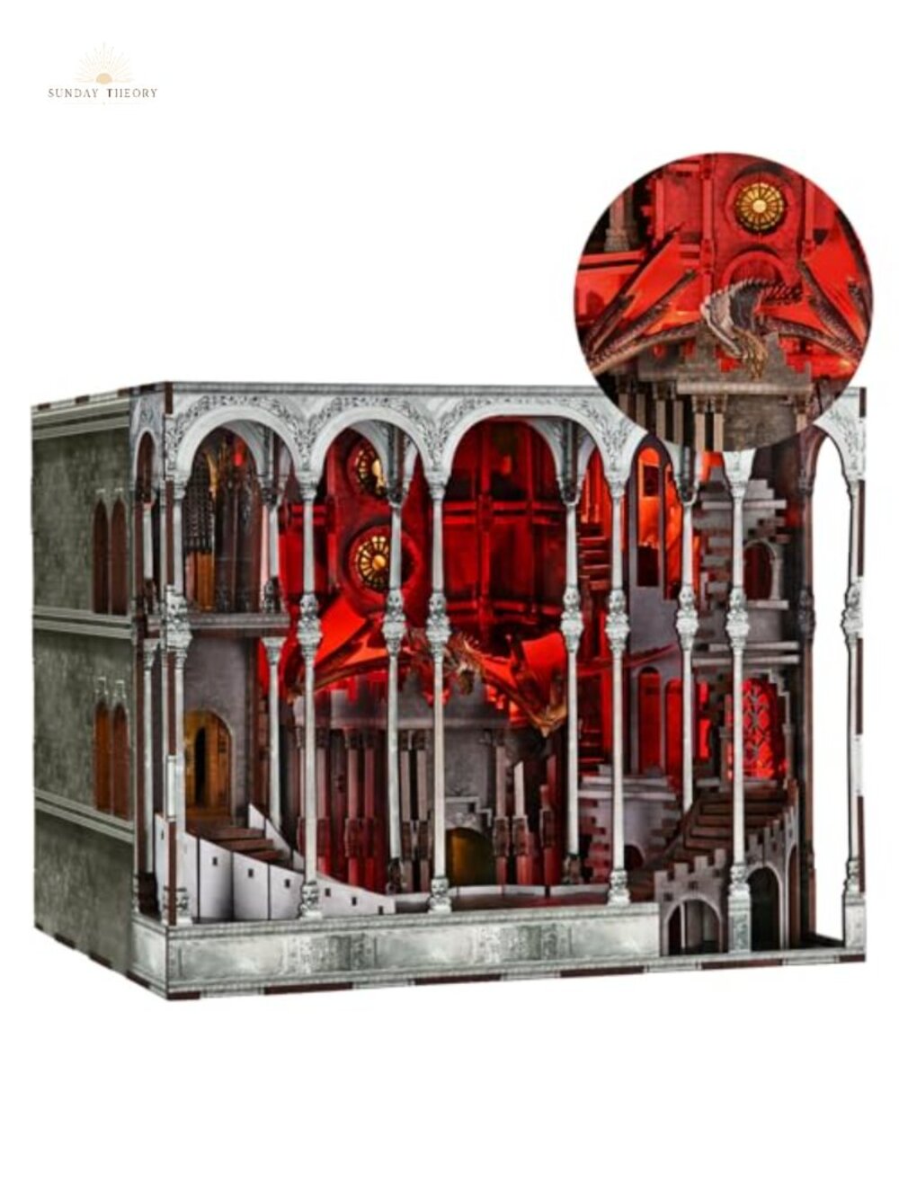 DIY Miniature House Book Nook Kit with Lights - 3D Wooden Puzzle Bookshelf